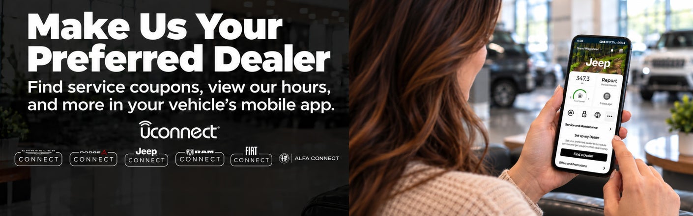 uconnect® make us your preferred dealer | Courtesy Chrysler Jeep in Coatesville PA