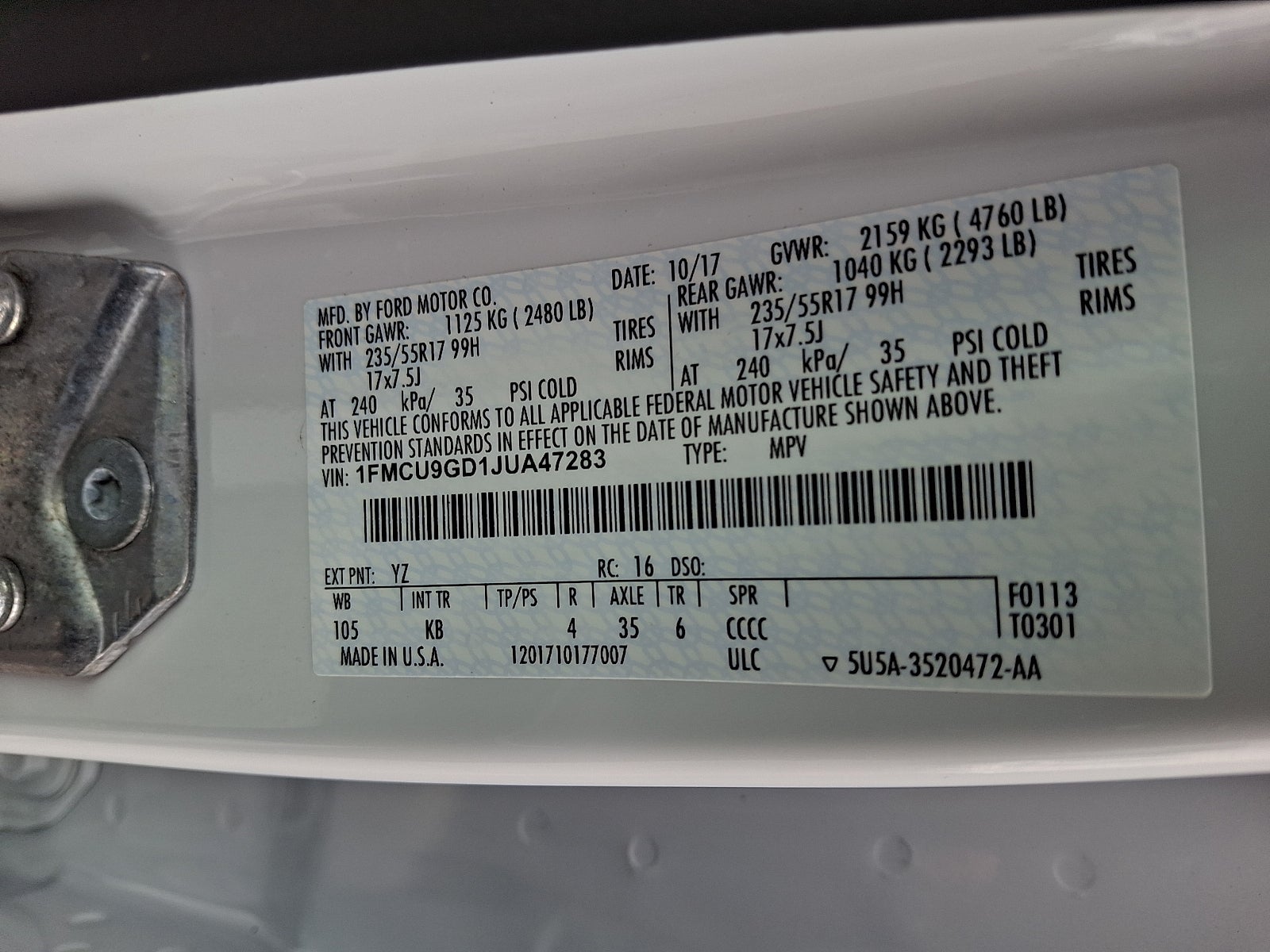 2018 Ford Escape SE