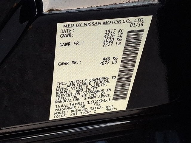 2018 Nissan Altima 2.5 SR