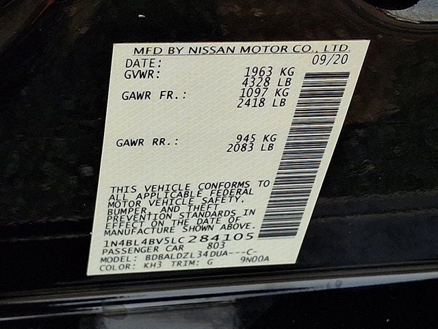 2020 Nissan Altima 2.5 S