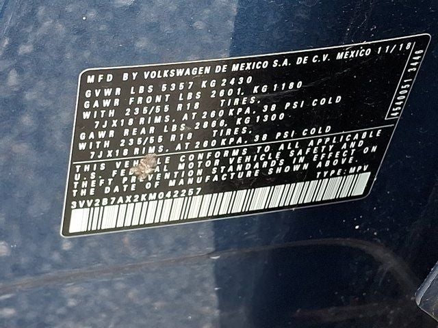 2019 Volkswagen Tiguan 2.0T SEL 4Motion
