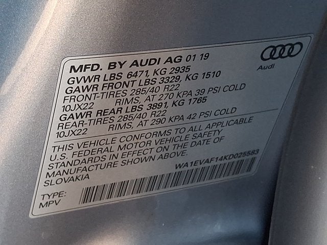 2019 Audi Q8 3.0T Premium Plus quattro